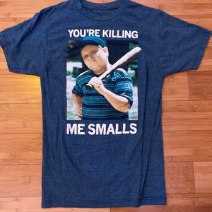 ‘You’re killing me smalls’ blue graphic t-shirt.